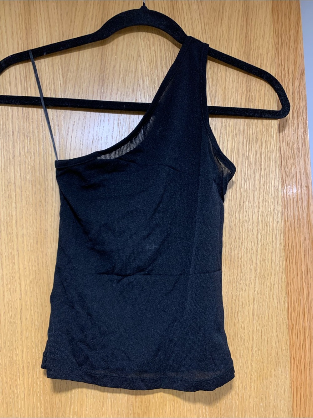 Khy Mesh One Shoulder Black Top - Size Small